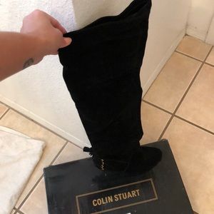 Colin Stewart black suede boots